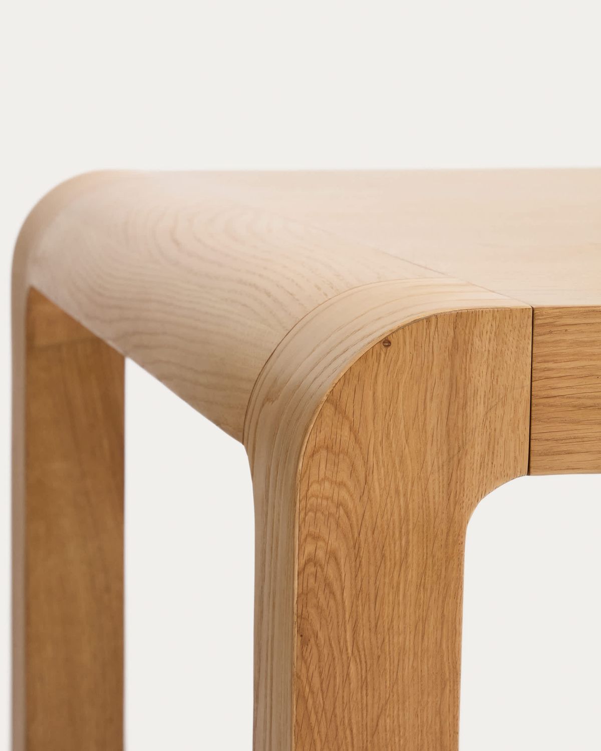 Mesa extensible Erisia de madera maciza de roble con acabado tono natural 180 (230) x 90 cm FSC 100%