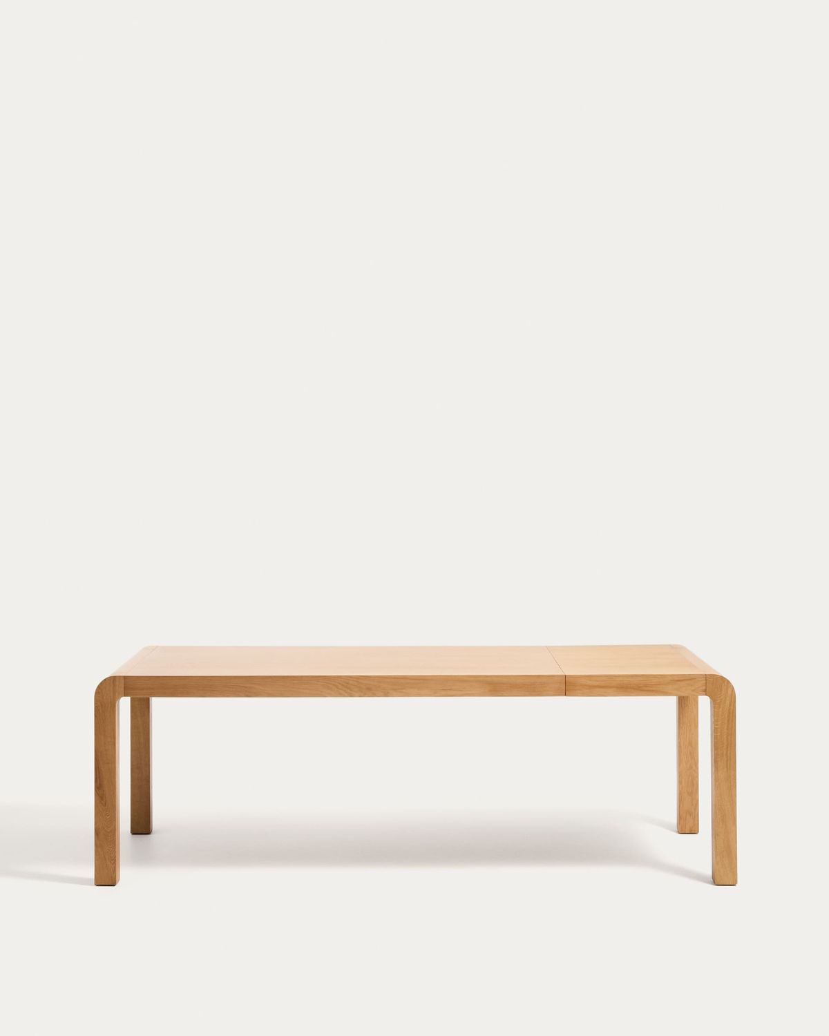 Mesa extensible Erisia de madera maciza de roble con acabado tono natural 180 (230) x 90 cm FSC 100%