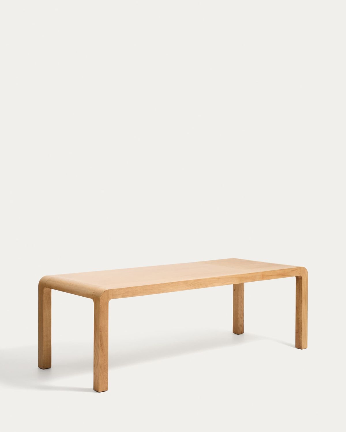 Mesa extensible Erisia de madera maciza de roble con acabado tono natural 180 (230) x 90 cm FSC 100%