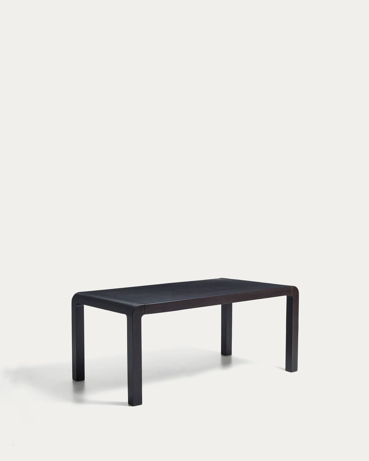 Mesa extensible Erisia de madera maciza de roble con acabado ebonizado 180 (230) x 90 cm FSC 100%
