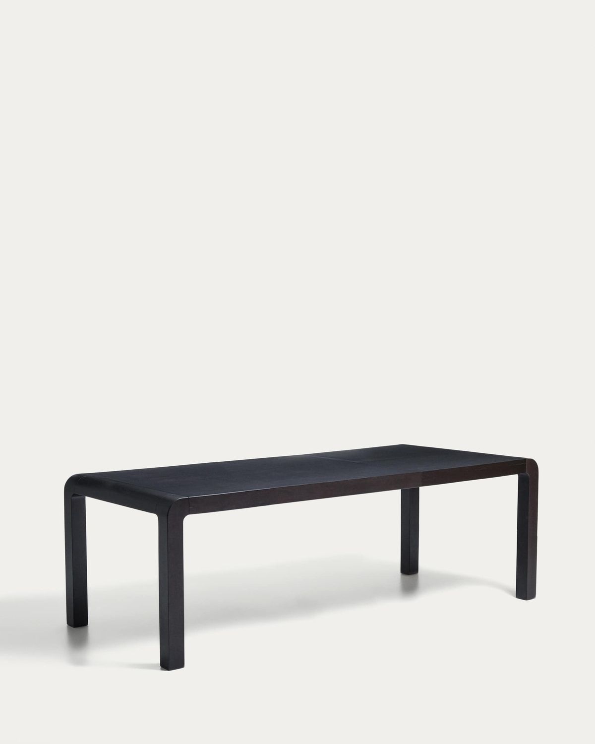 Mesa extensible Erisia de madera maciza de roble con acabado ebonizado 180 (230) x 90 cm FSC 100%