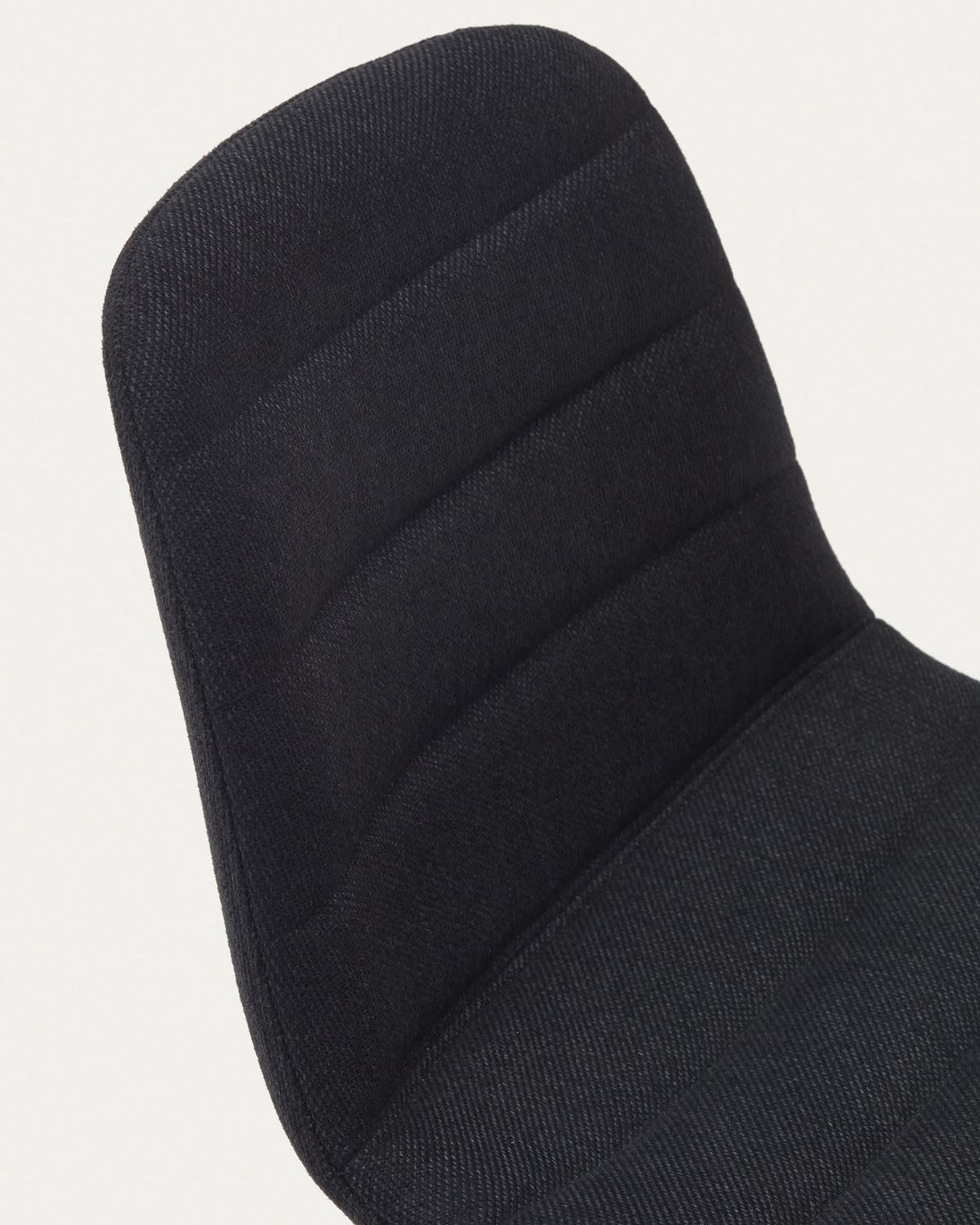 Taburete Zunilda de chenilla negro y acero con acabado negro mate altura 65 cm FSC 100%