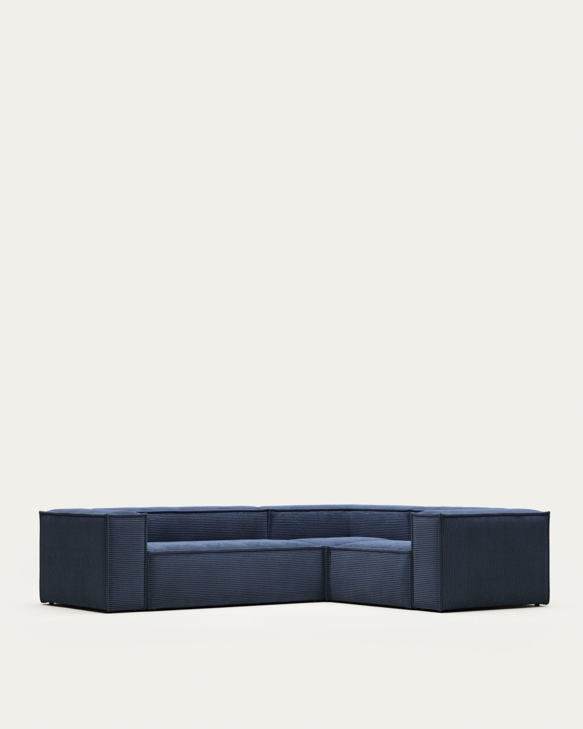 Sofá rinconero Blok 3 plazas retardante de fuego de pana gruesa azul 90 x 230 cm / 230 x 290 cm FSC Mix Credit
