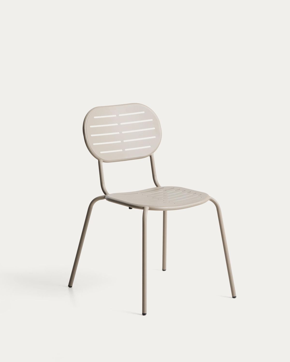 Silla apilable de exterior Brai de acero galvanizado topo