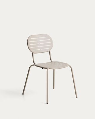 Silla apilable de exterior Brai de acero galvanizado topo