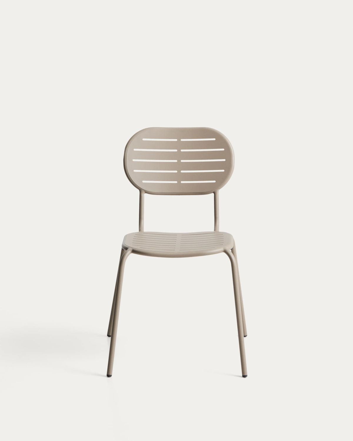 Silla apilable de exterior Brai de acero galvanizado topo