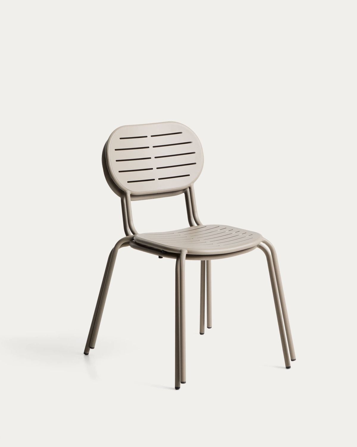 Silla apilable de exterior Brai de acero galvanizado topo