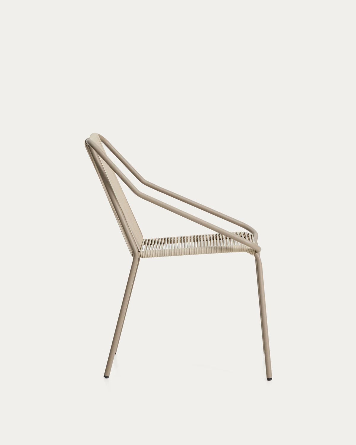 Silla apilable de exterior Zivia de cuerda crudo y acero galvanizado topo