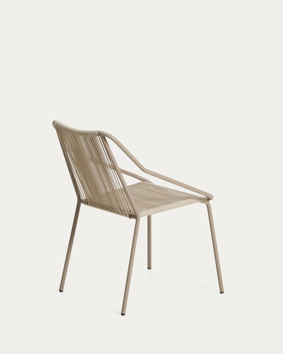 Silla apilable de exterior Zivia de cuerda crudo y acero galvanizado topo