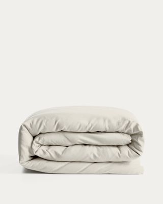 Funda nórdica Sirale 100% algodón satén acabado lavado blanco para cama de 150/160 cm