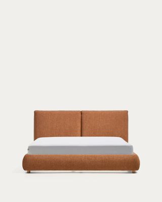 Cama Elerio en chenilla cobrizo suave para colchón de 160 x 200 cm Cama Elerio en chenilla cobrizo suave para colchón de 160 x 200 cm