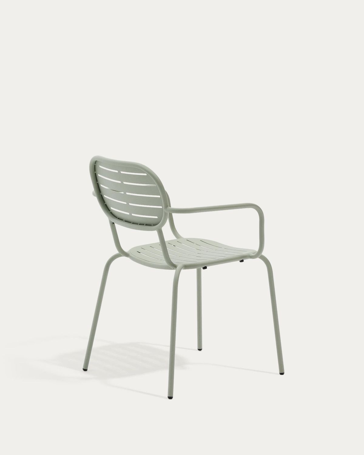 Silla apilable de exterior con reposabrazos Brai de acero galvanizado turquesa