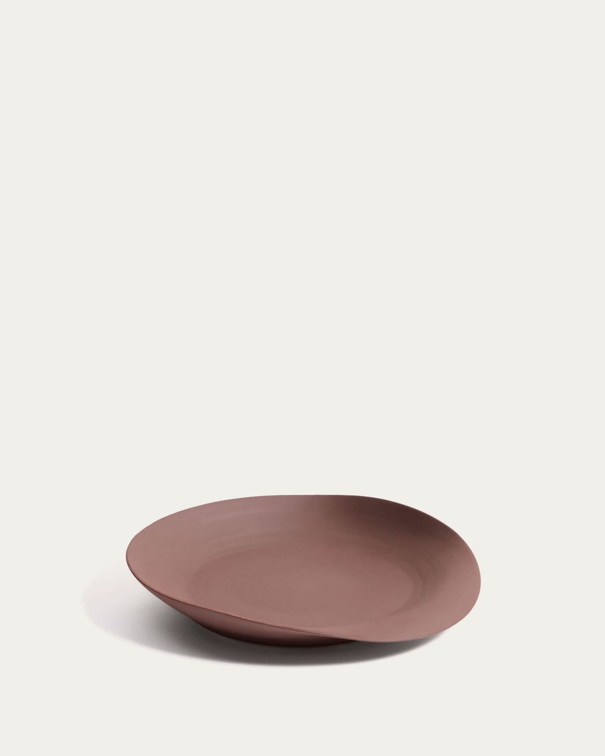 Centro de mesa Ebenor de cerámica marrón chocolate Ø30 cm