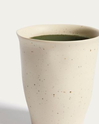 Taza Nale de cerámica beige con fondo verde