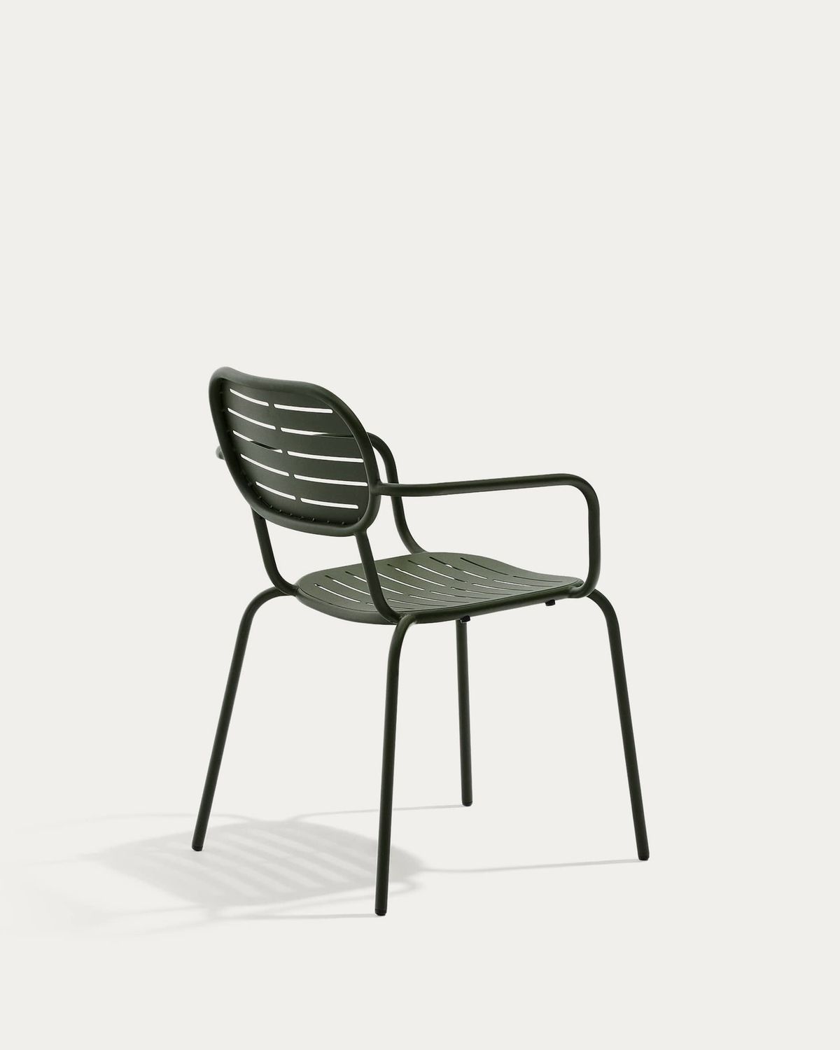 Silla apilable de exterior con reposabrazos Brai de acero galvanizado verde