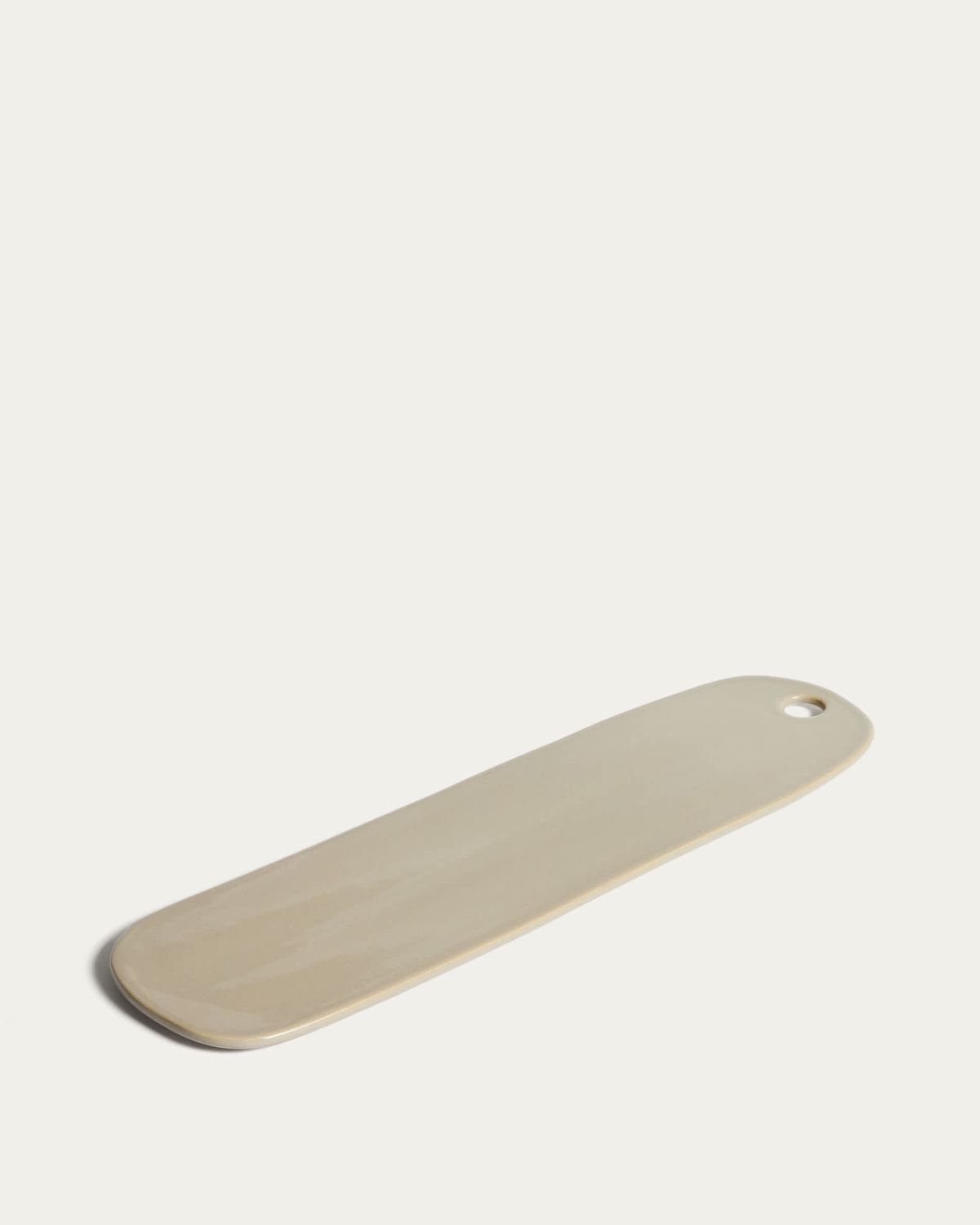Tabla de servir Aderno de cerámica color marfil 43 x 12,3 cm