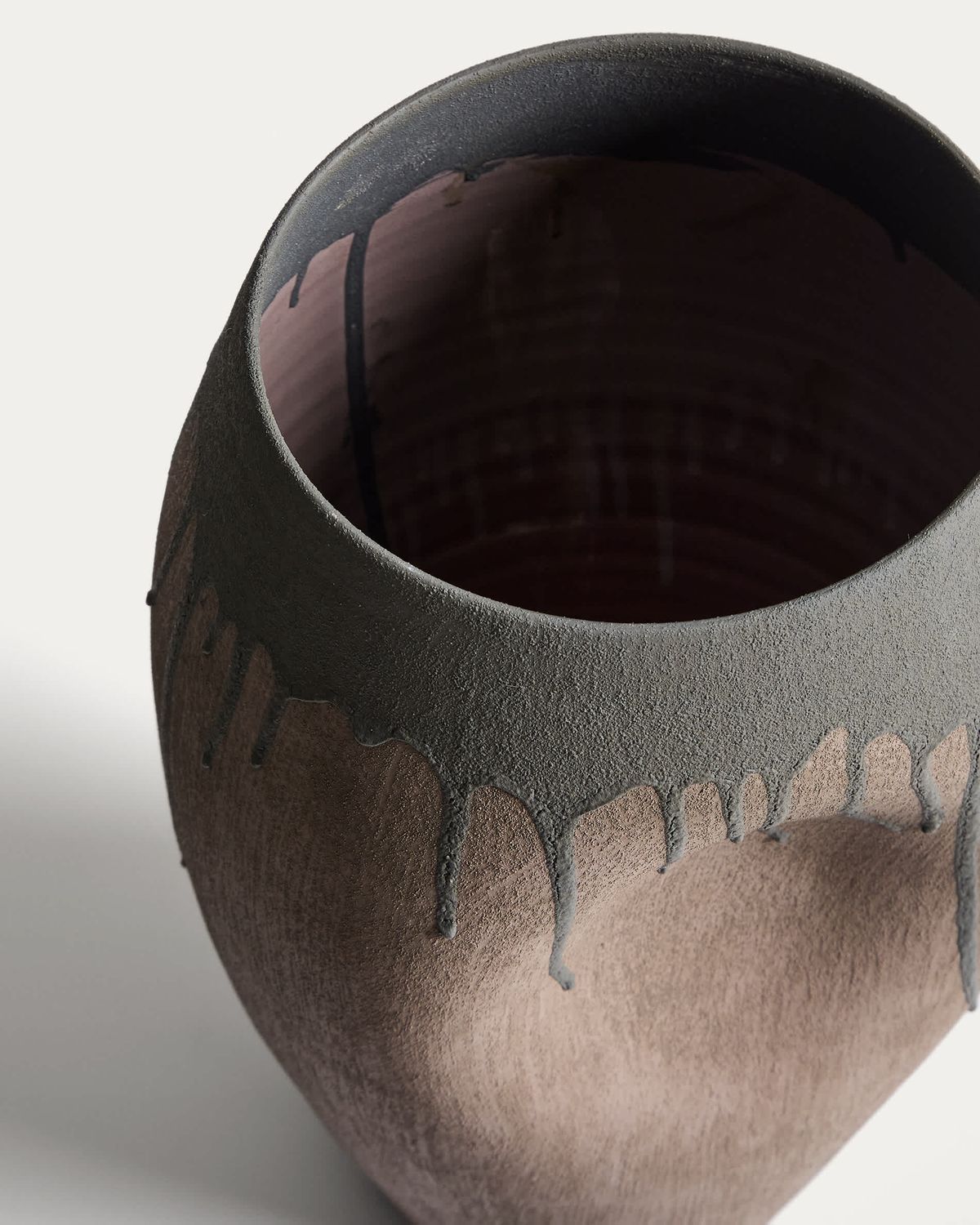Jarrón Emiro de cerámica marrón 34 cm