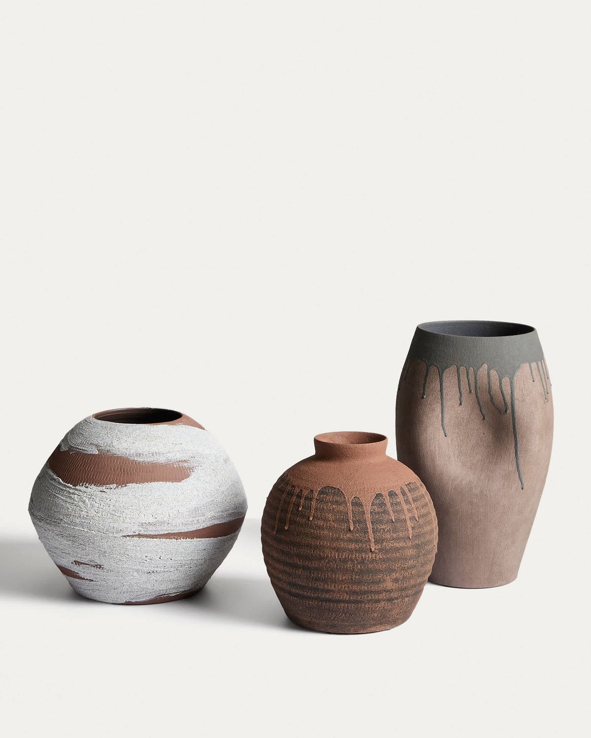 Jarrón Emiro de cerámica marrón 34 cm