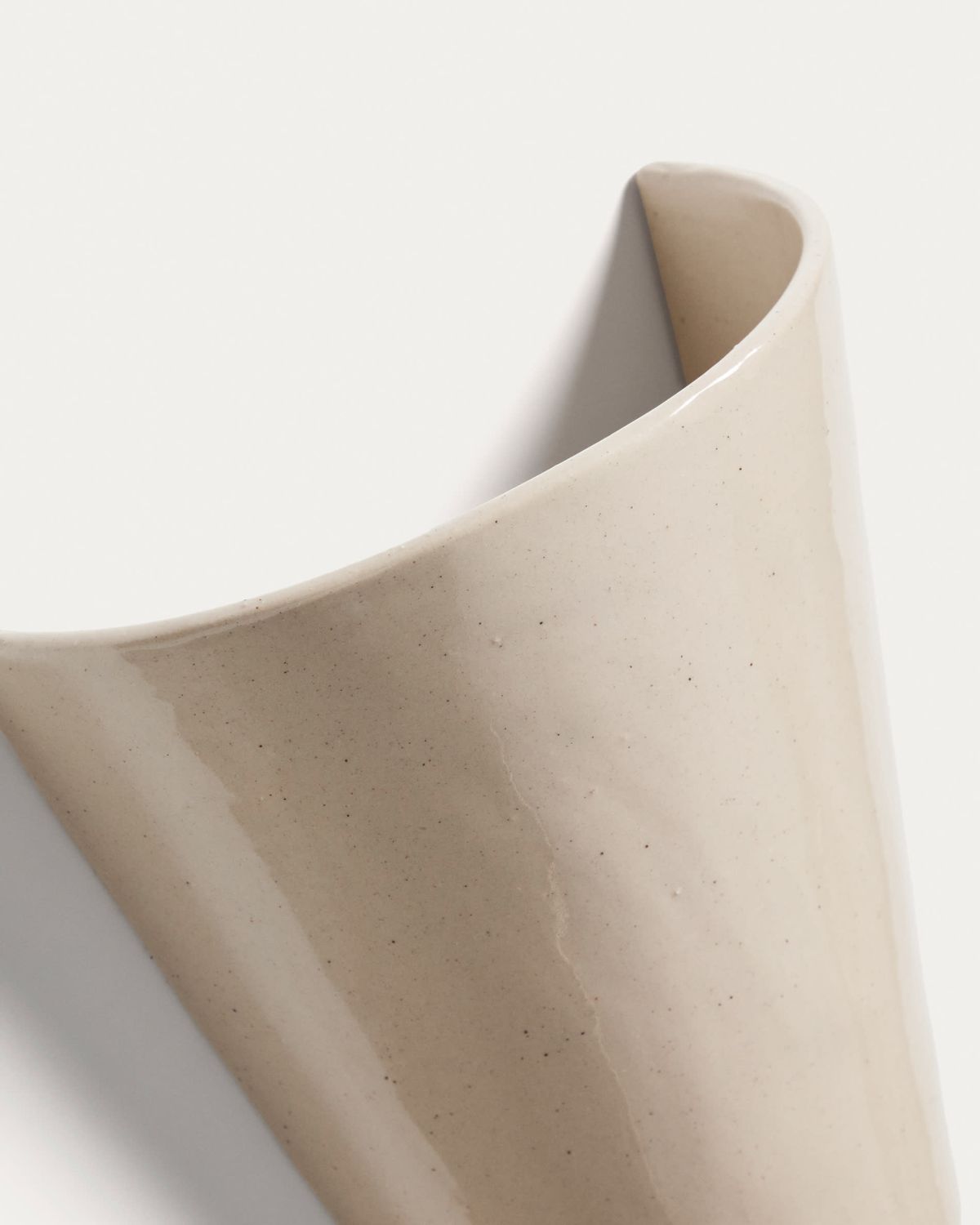 Aplique de pared Ceren de cerámica beige 13 cm