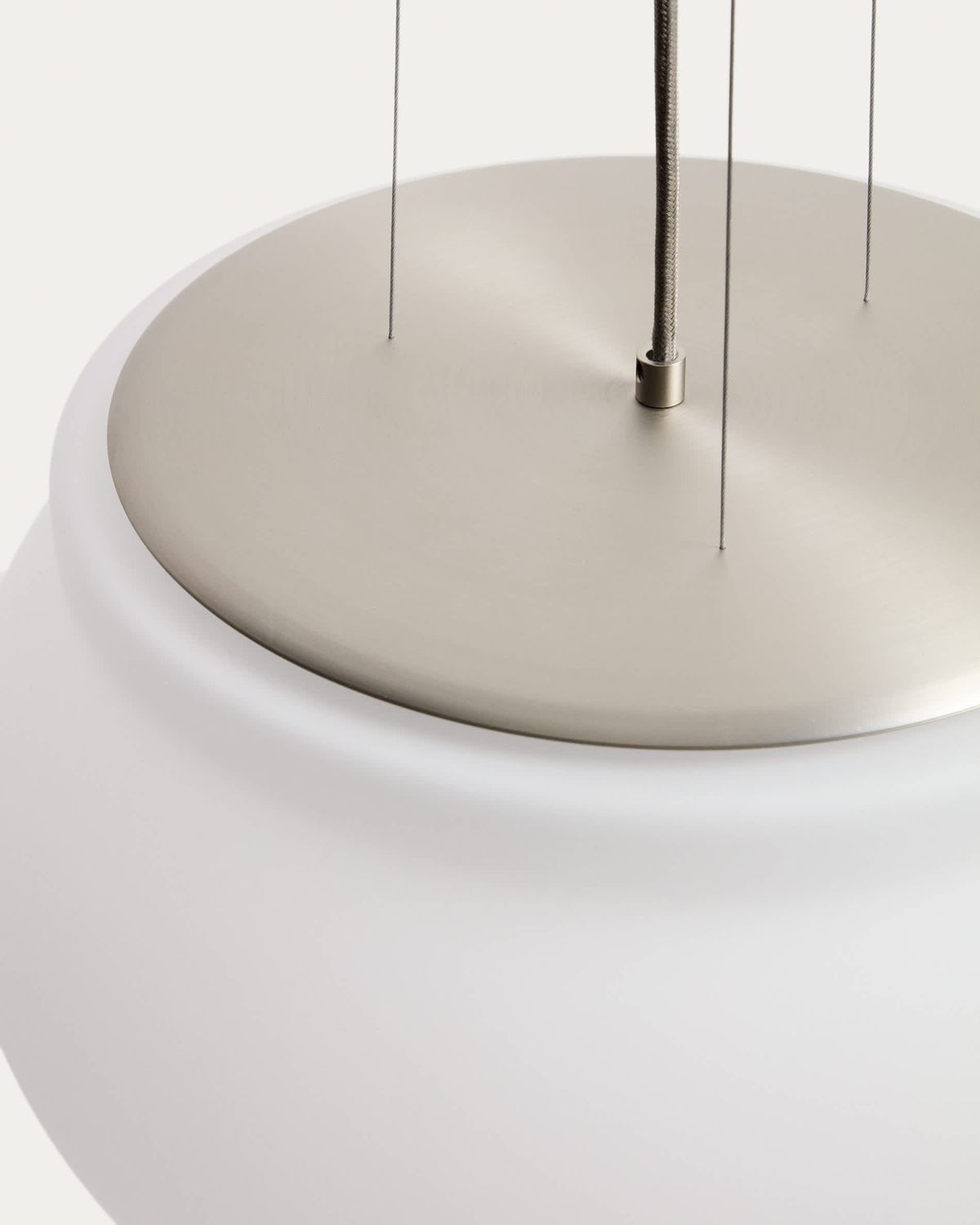 Lámpara de techo LED Leruna de vidrio glaseado y metal con acabado galvanizado Ø 40 cm