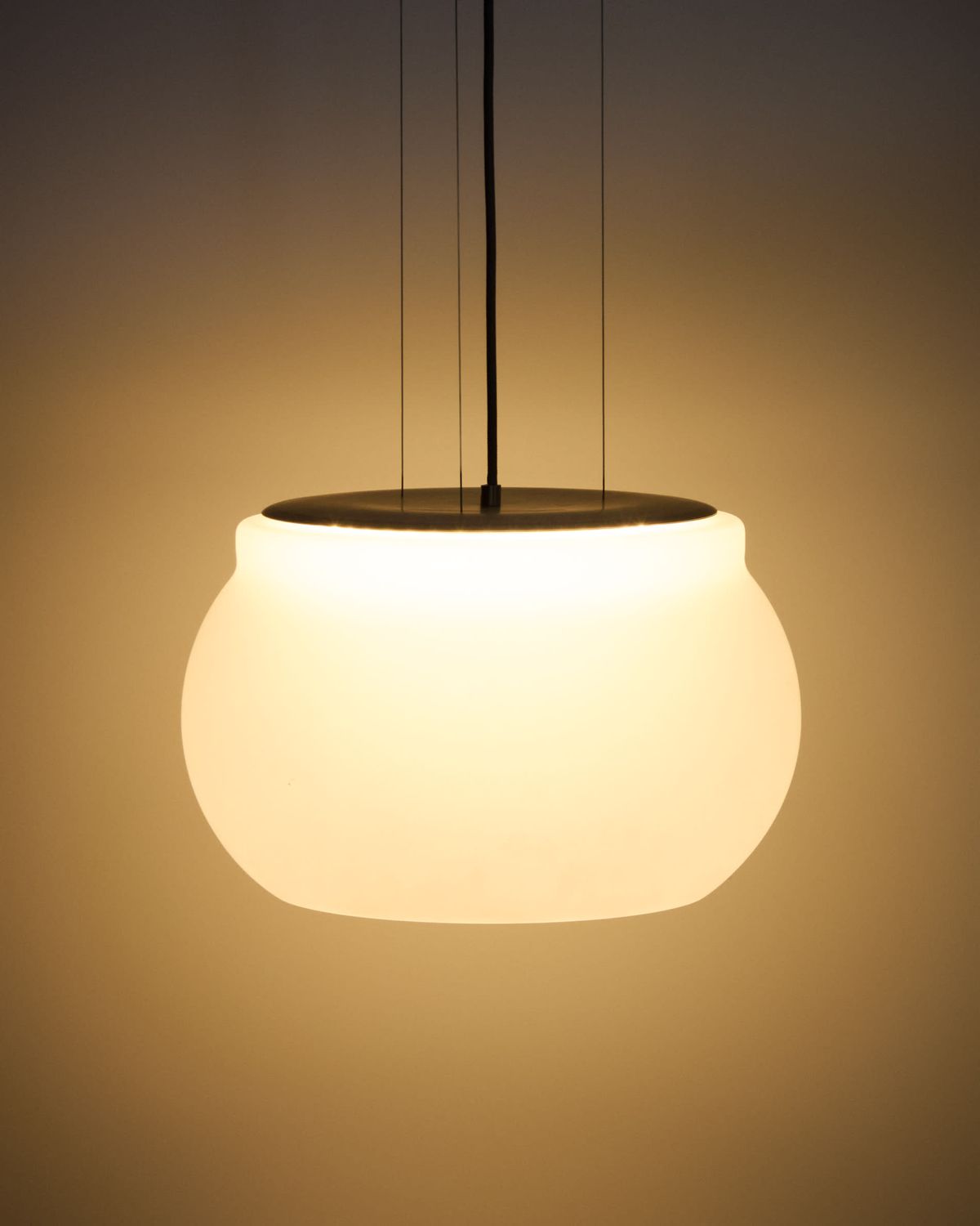 Lámpara de techo LED Leruna de vidrio glaseado y metal con acabado galvanizado Ø 40 cm
