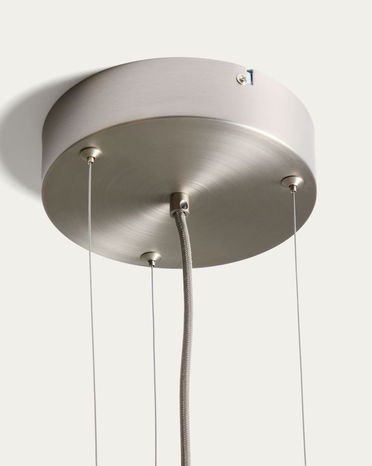 Lámpara de techo LED Leruna de vidrio glaseado y metal con acabado galvanizado Ø 40 cm