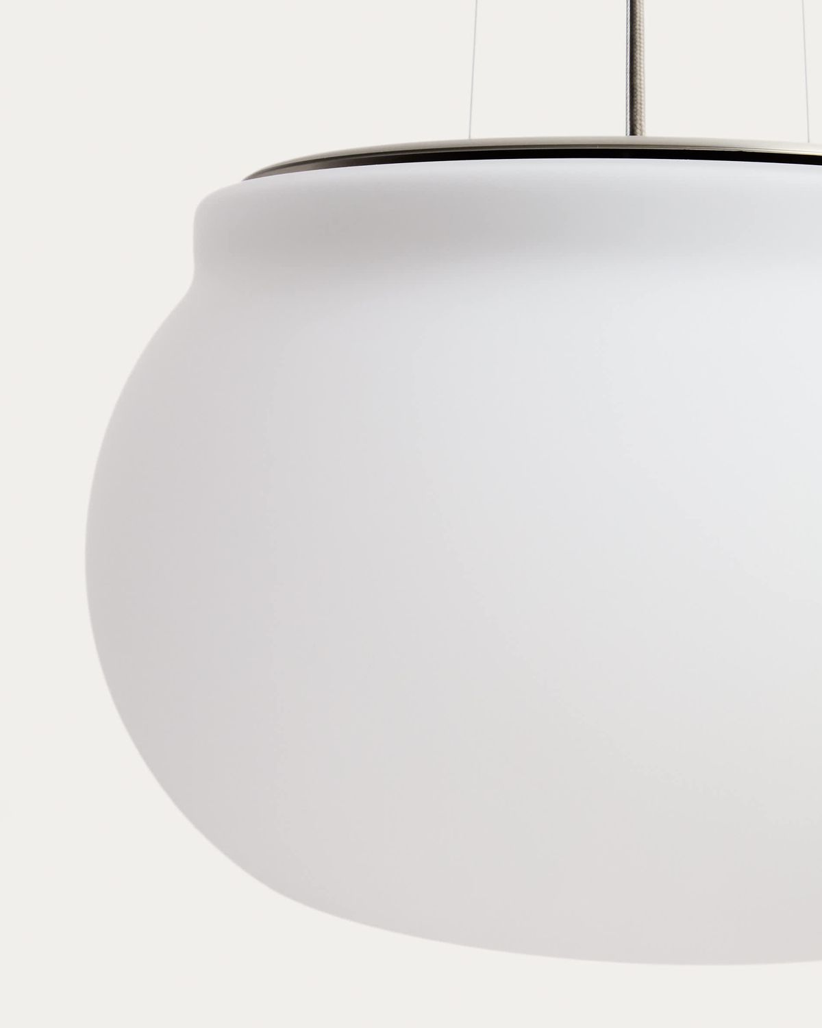 Lámpara de techo LED Leruna de vidrio glaseado y metal con acabado galvanizado Ø 40 cm