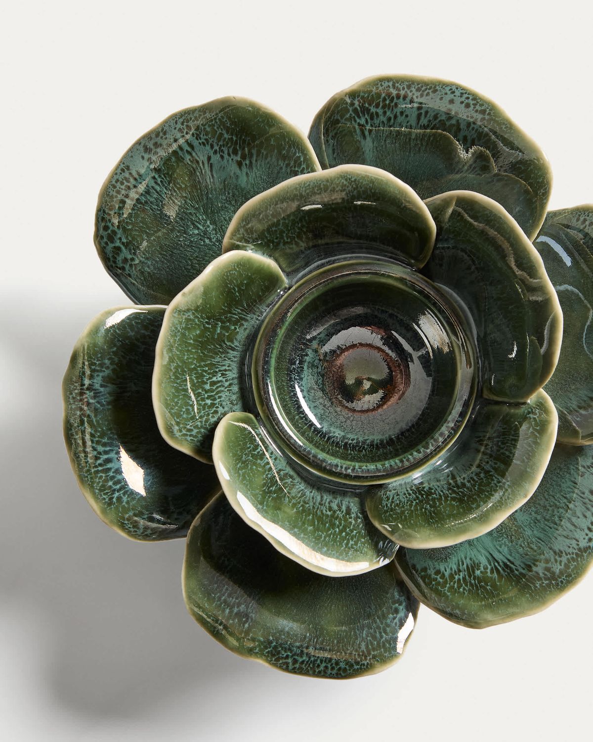 Candelabro Ederia de cerámica verde oliva Ø20 cm