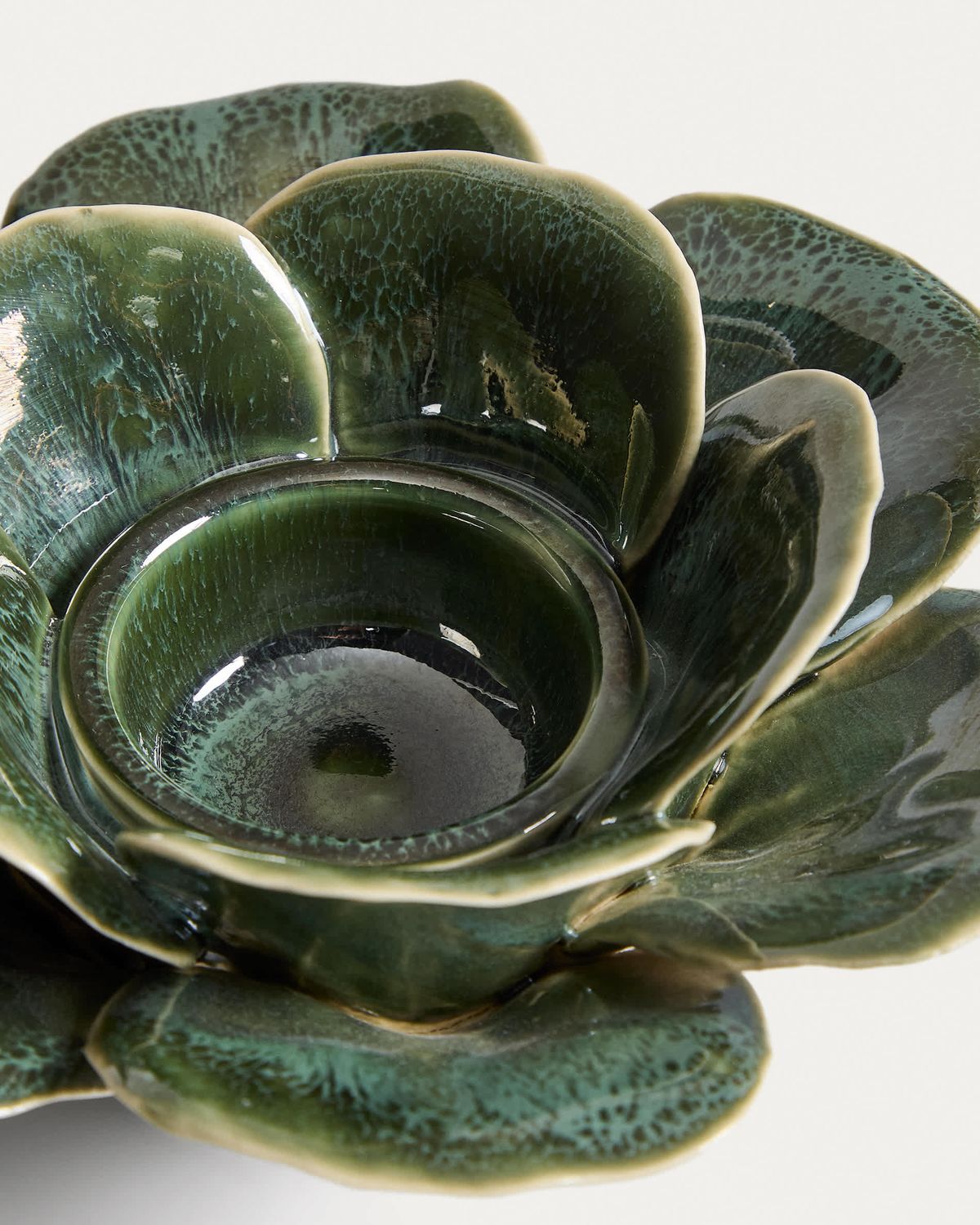 Candelabro Ederia de cerámica verde oliva Ø20 cm