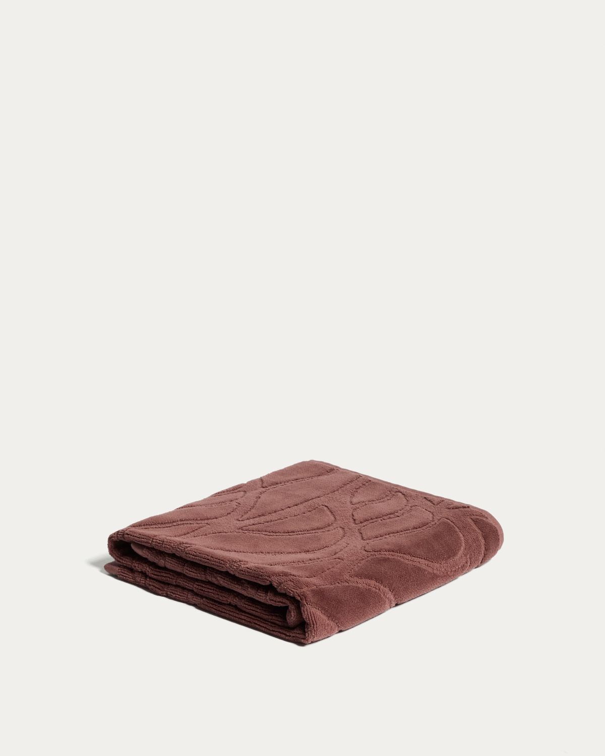 Toalla de manos Lurevi 100% algodón jacquard con acabado terciopelo granate 50 x 90 cm