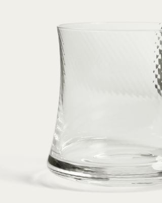 Vaso Alori de vidrio transparente con relieve 34 cl