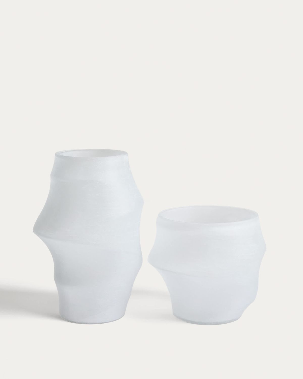 Jarrón Neluo de vidrio blanco opalino 31,5 cm