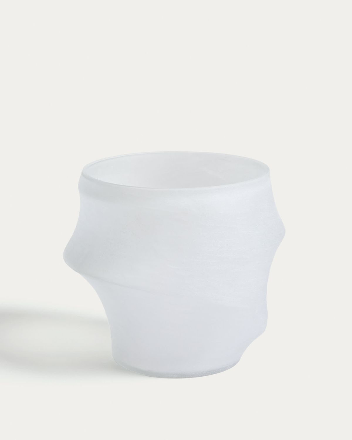 Jarrón Neluo de vidrio blanco opalino 31,5 cm