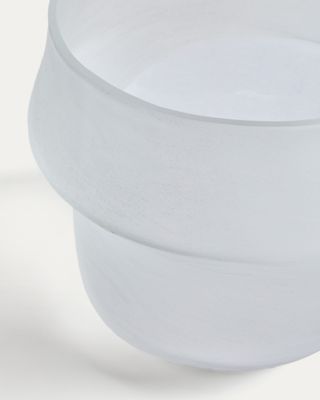 Jarrón Neluo de vidrio blanco opalino 31,5 cm