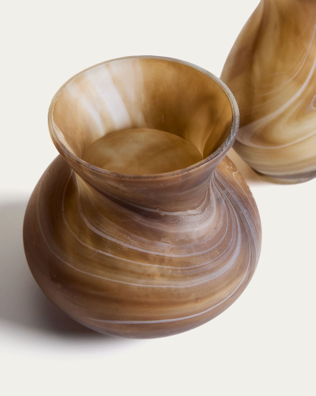 Set Nerola de 3 jarrones de vidrio en tonos marrones 10 cm / 9,5 cm / 12,5 cm