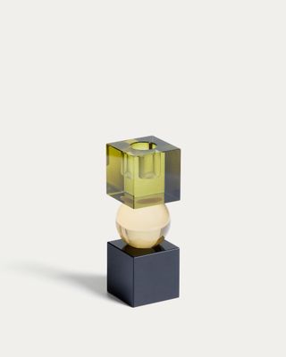 Candelabro Jolan de cristal multicolor 12 cm