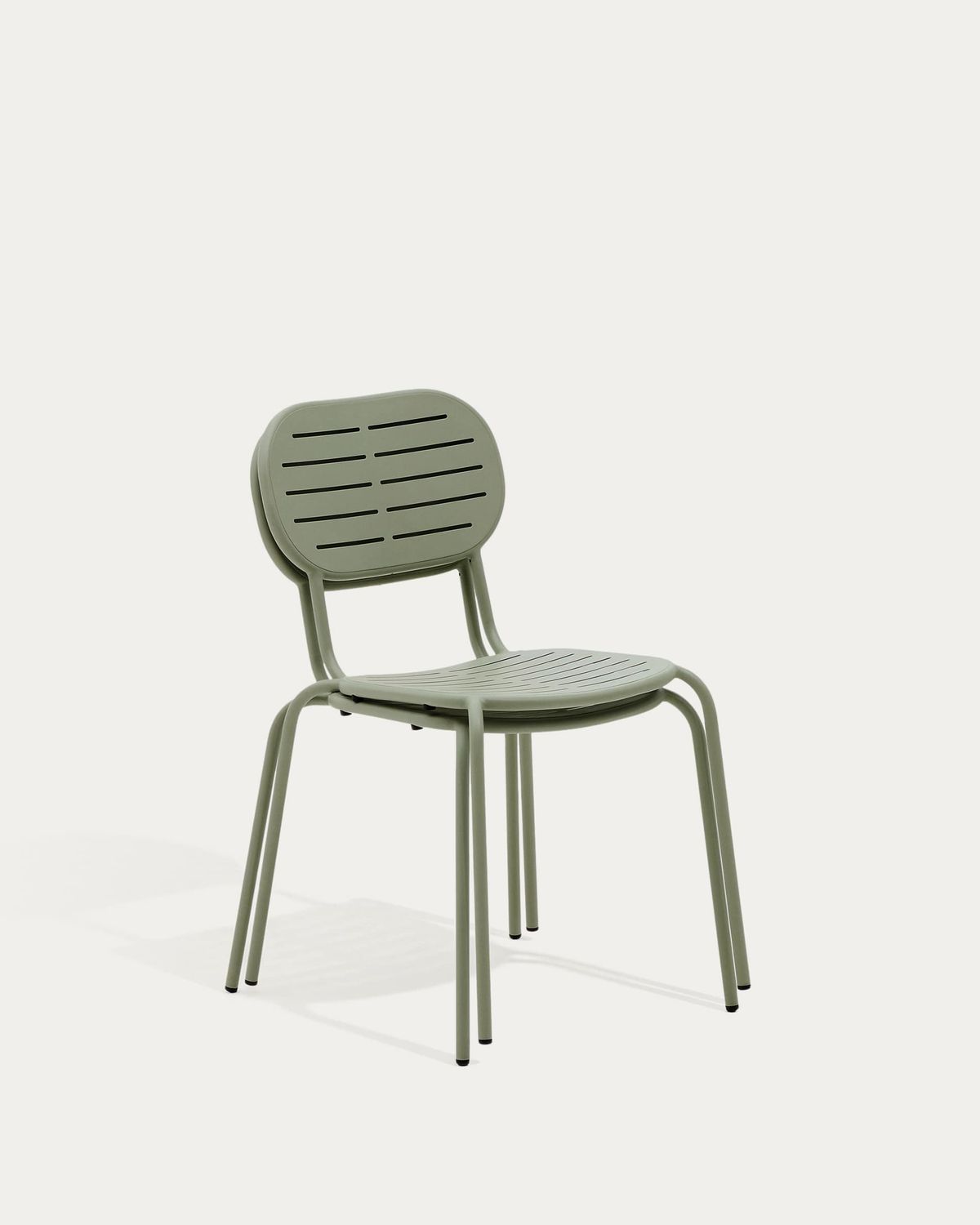 Silla apilable de exterior Brai de acero galvanizado turquesa