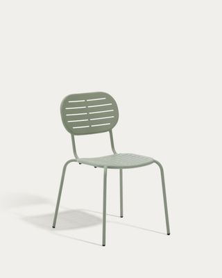 Silla apilable de exterior Brai de acero galvanizado turquesa Silla apilable de exterior Brai de acero galvanizado turquesa