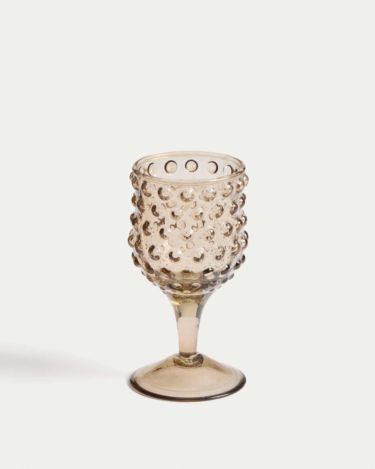 Copa de vino Evoria de vidrio con relieve marrón 30 cl