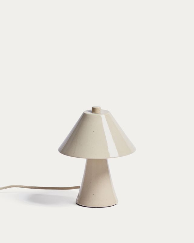 Lámpara de mesa Ceren de cerámica beige 21 cm