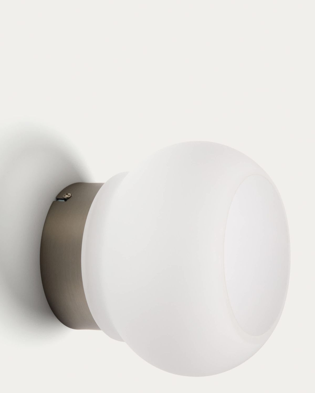 Aplique de pared LED Leruna de vidrio glaseado y metal con acabado galvanizado Ø 20 cm