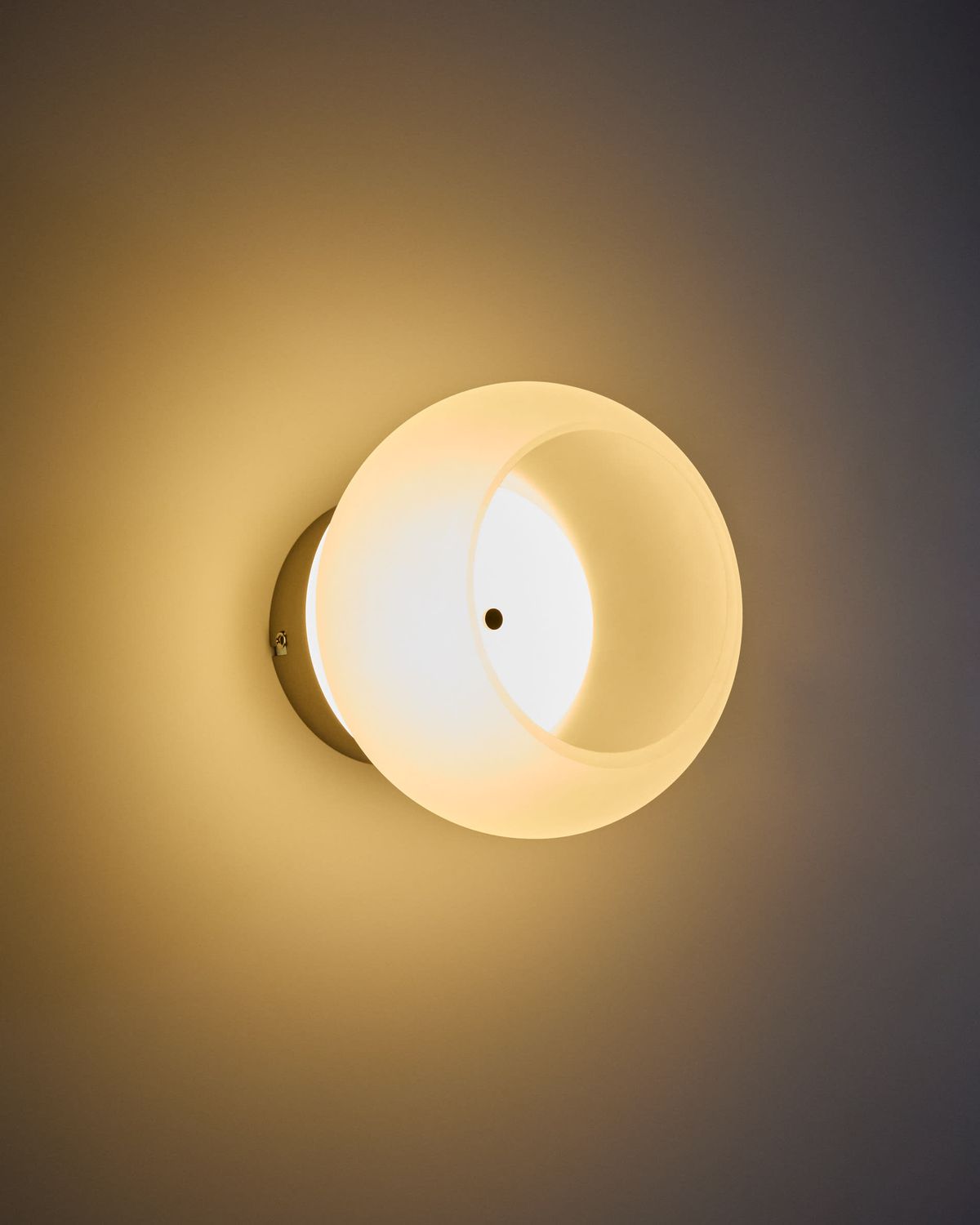 Aplique de pared LED Leruna de vidrio glaseado y metal con acabado galvanizado Ø 20 cm