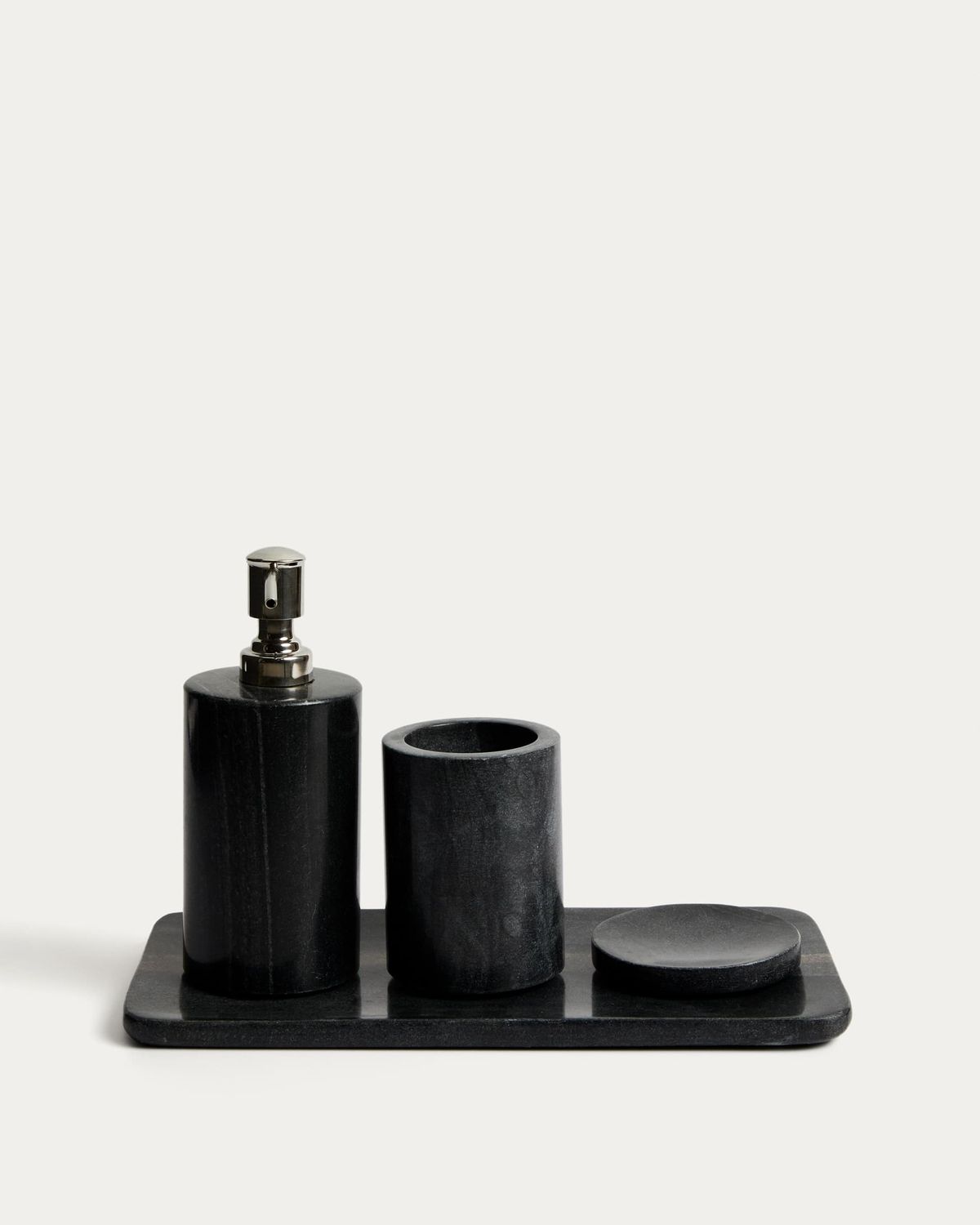 Portacepillos Mavon de mármol gris oscuro