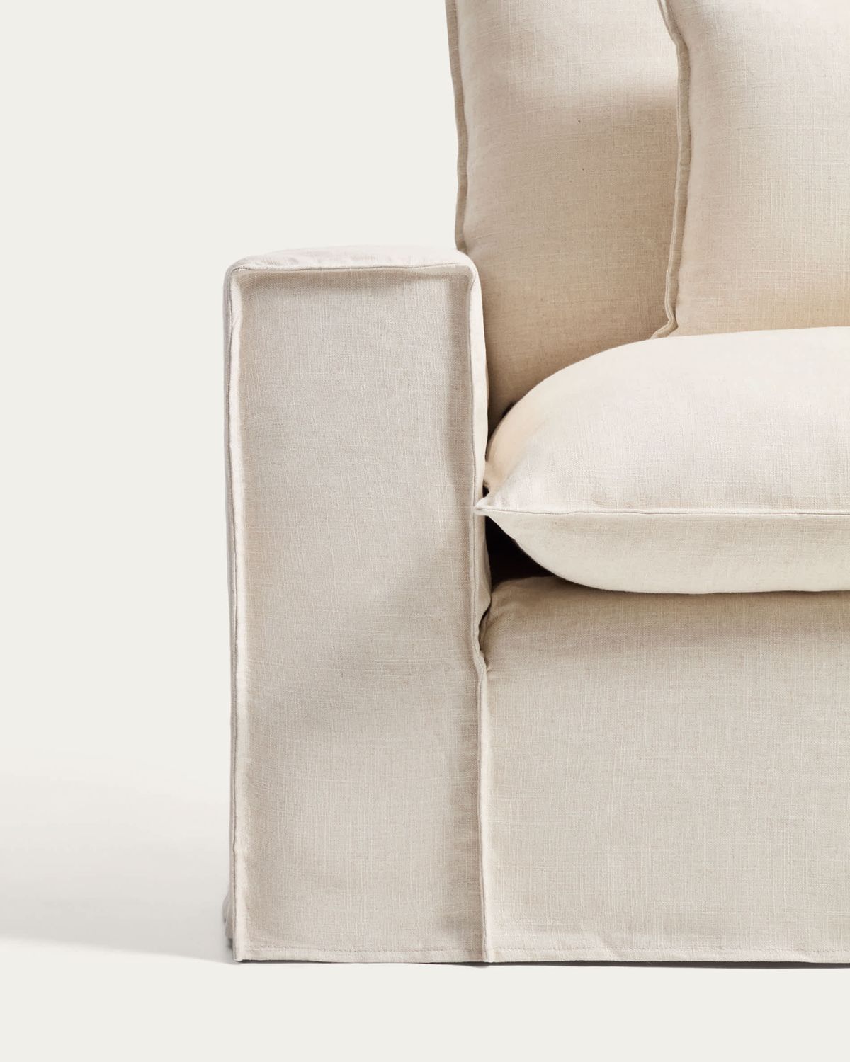 Butaca desenfundable Anarela de lino y viscosa beige 150 cm FSC Mix Credit
