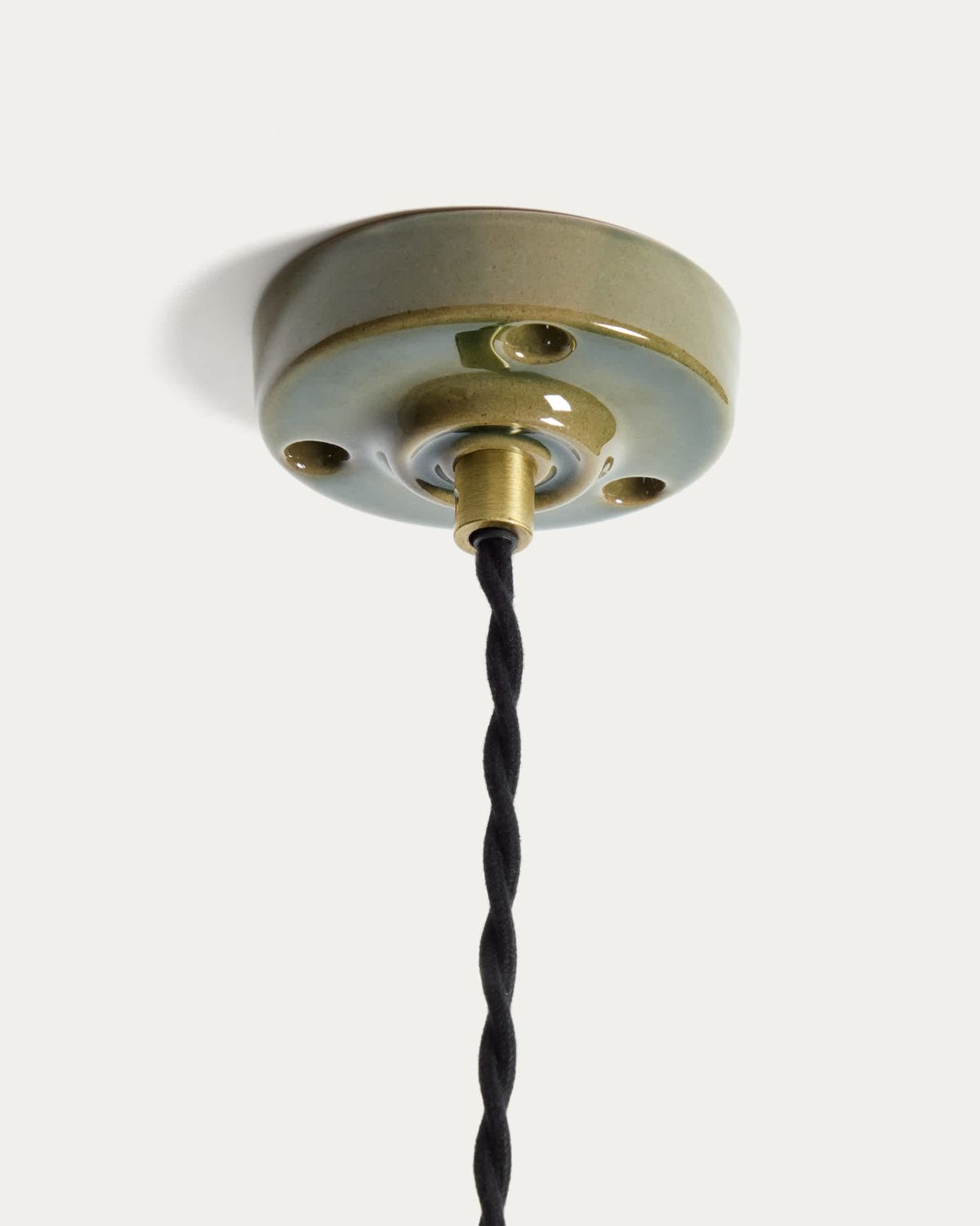 Lámpara de techo Ceren de cerámica verde 29 cm