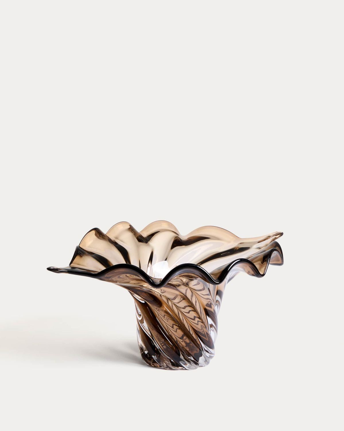 Centro de mesa Lurea de vidrio marrón oscuro 46 x 30 cm