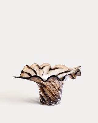 Centro de mesa Lurea de vidrio marrón oscuro 46 x 30 cm
