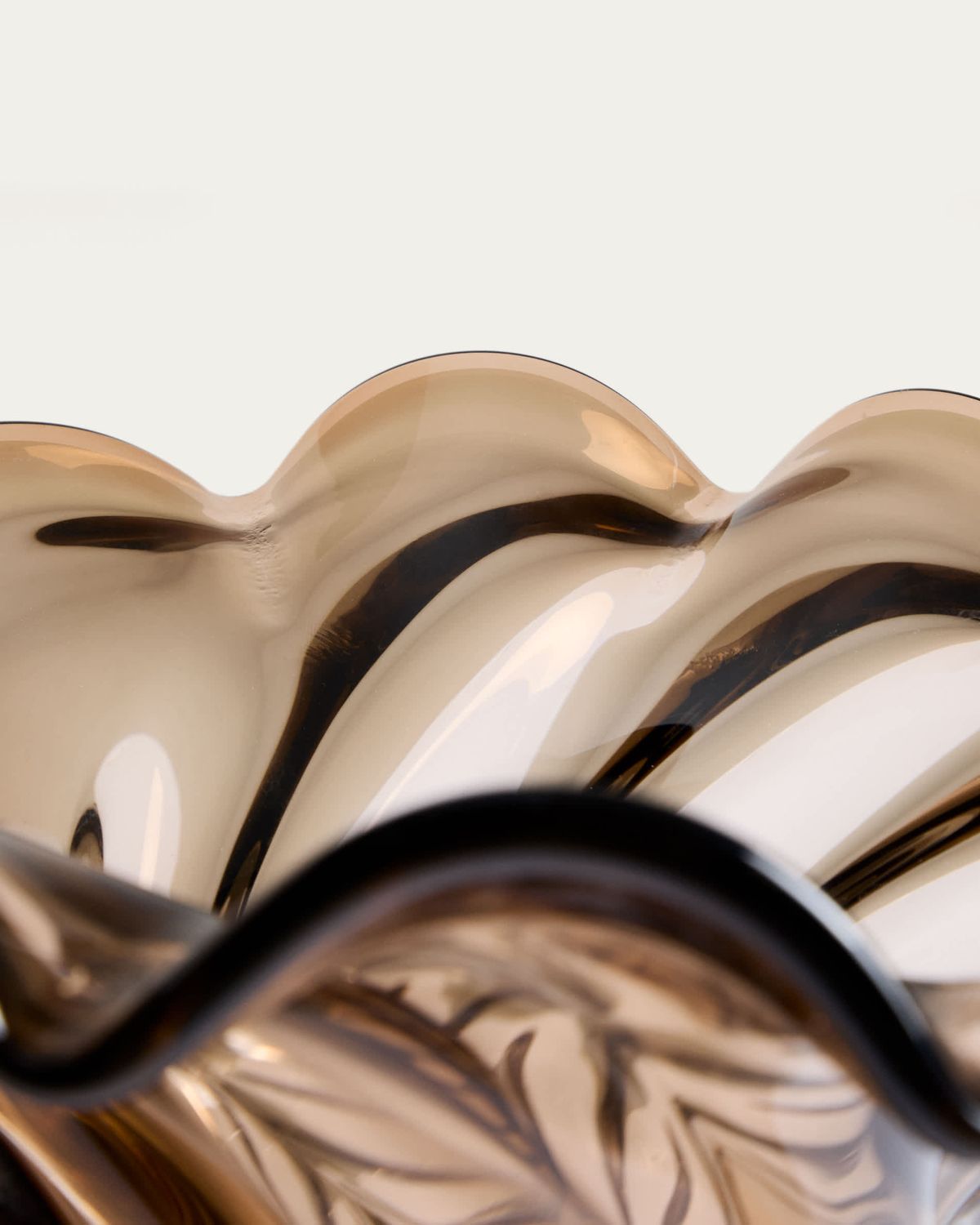 Centro de mesa Lurea de vidrio marrón oscuro 46 x 30 cm