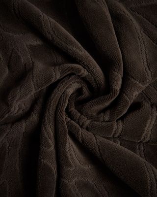 Toalla de manos Lurevi 100% algodón jacquard con acabado terciopelo marrón 50 x 90 cm