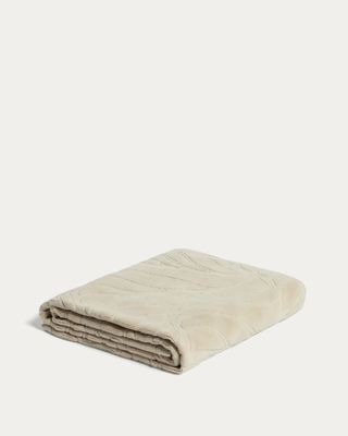 Toalla de baño Lurevi 100% algodón jacquard con acabado terciopelo beige 70 x 140 cm